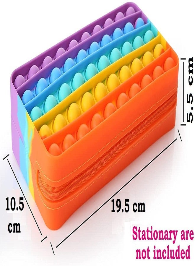 Pancikaa Pop It Pouches/Pencil Case/Stationery Storage Bag with Large Capacity, Pop Bubble School Stationery Organizer - Assorted Color - Image 4